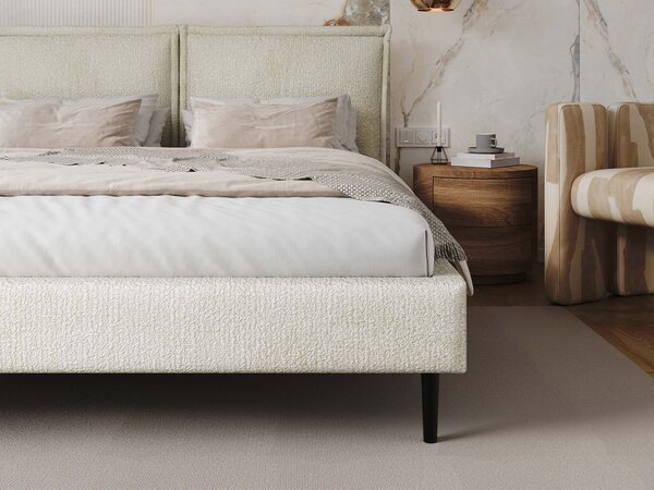 AVENA kárpitozott egyszemélyes ágy 120x200 - krémszínű