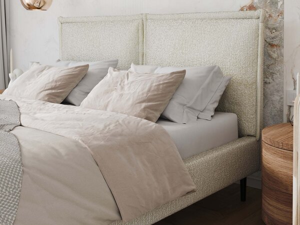 AVENA kárpitozott egyszemélyes ágy 120x200 - krémszínű
