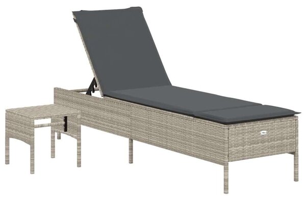 VidaXL Polyrattan Napozóágy Szett - 2 Foteles