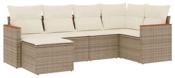 VidaXL Polyrattan Kerti Ülőgarnitúra - 6 részes - Bézs