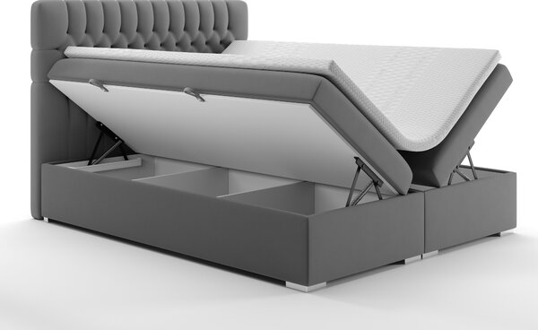 Franciaágy Boxspring 180 cm Daliny (szürke) (tárolóhellyel)