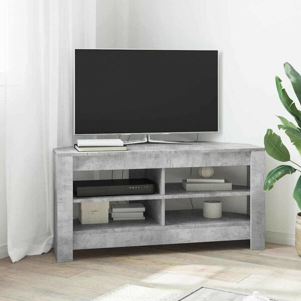 VidaXL SarokTVSzekrény Beton Szürke 102 x 40,5 x 45 cm Faanyag