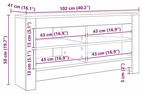 VidaXL SarokTVSzekrény Beton Szürke 102 x 40,5 x 45 cm Faanyag