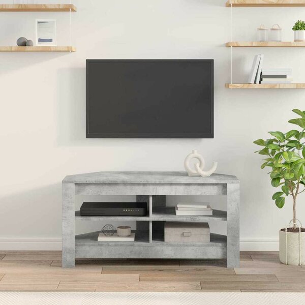 VidaXL SarokTVSzekrény Beton Szürke 102 x 40,5 x 45 cm Faanyag
