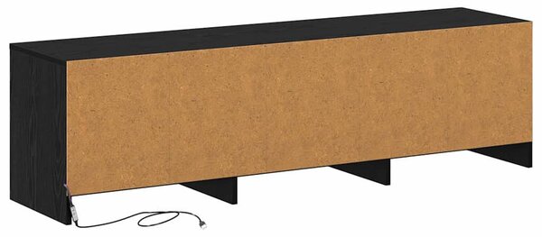 VidaXL TV szekrény LED világítással Fekete tölgy 140 x 34 x 40 cm