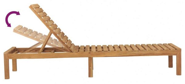 VidaXL Teakfa Napozóágy - Állítható Háttámlával - 200cm