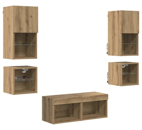 VidaXL TV Fali Egységek 8 pcs Artisan tölgy Faanyag