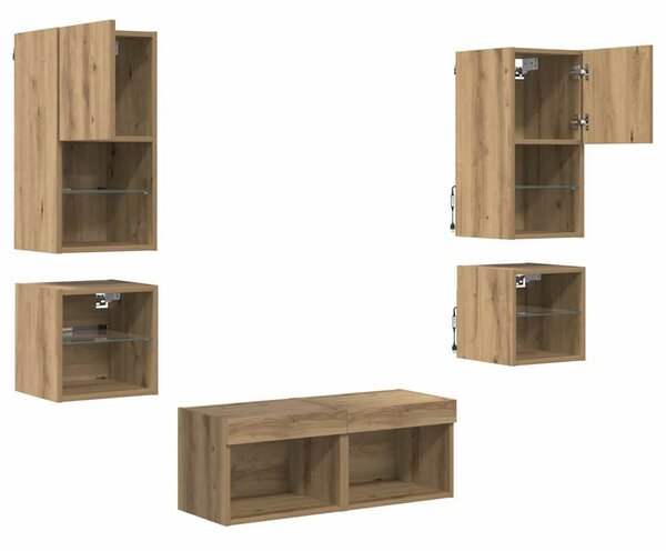 VidaXL TV Fali Egységek 8 pcs Artisan tölgy Faanyag