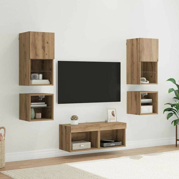 VidaXL TV Fali Egységek 8 pcs Artisan tölgy Faanyag