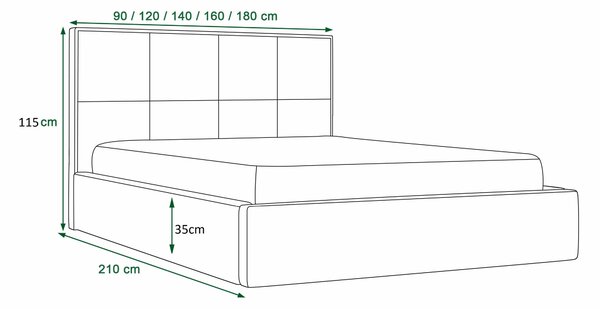 Franciaágy 180 cm Gino (bézs) (ágyráccsal és tárolóhellyel)