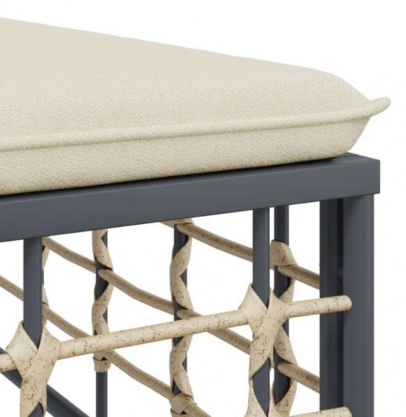 VidaXL 5-részes antracitszürke polyrattan kerti ülőgarnitúra párnákkal