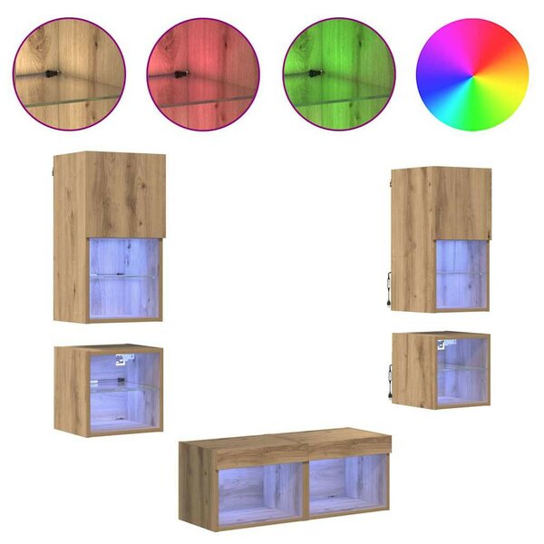 VidaXL TV Fali Egységek 8 pcs Artisan tölgy Faanyag