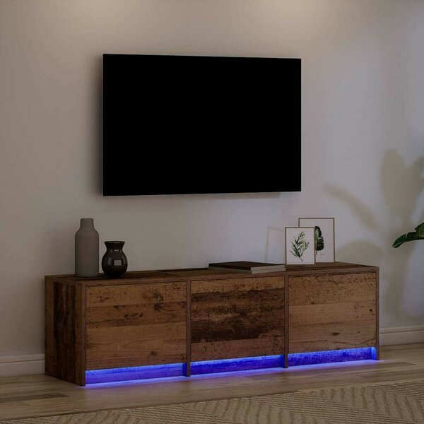 VidaXL TV szekrény LED világítással Öreg fa 140 x 34 x 40 cm Faanyag