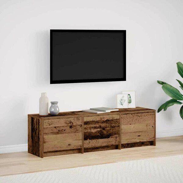 VidaXL TV szekrény LED világítással Öreg fa 140 x 34 x 40 cm Faanyag