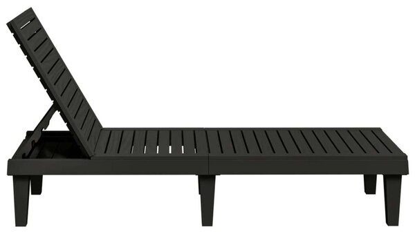 VidaXL Napozóágy - Fekete - 155x58x83 cm