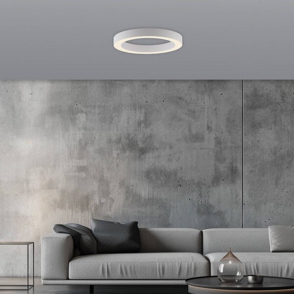 PURE Lines LED mennyezeti lámpa, 35 cm átmérőjű, fehér, CCT, dimmelhető, Fehér / opál, Nappali / Étkező, Alumínium, Modern