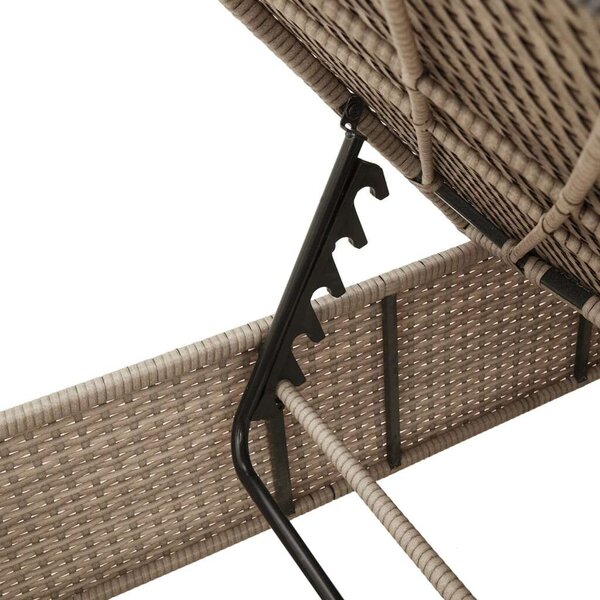 VidaXL Napozóágy - Bézs Polyrattan - 198cm