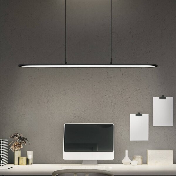 OSRAM LED-függesztett Office line Panel Ellipse fekete 940 dimmelhető, dimmelhető, Fekete, Dolgozószoba / Iroda, Alumínium, Modern