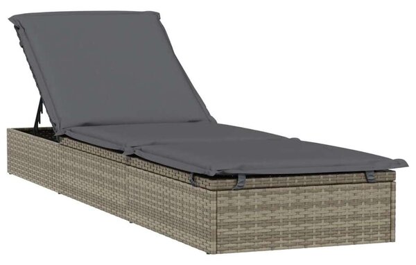 Polyrattan Napozóágy Kerek Tetővel - 211x57x140 cm