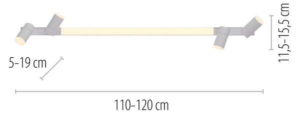 PURE Lines LED mennyezeti lámpa, 120 cm, fehér, CCT, távirányító, dimmelhető, Fehér / opál, Nappali / Étkező, fém, Modern