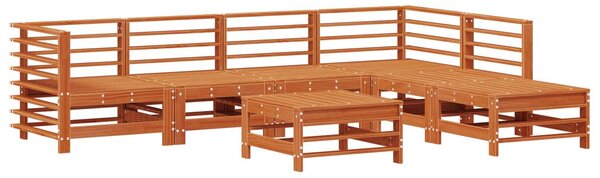 VidaXL Kerti lounge szett 7 pcs Viaszbarna Tömör Fenyőfa