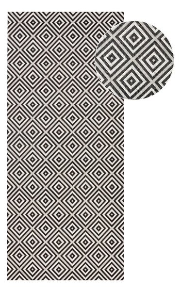 Karo fekete-fehér kültéri futószőnyeg, 80 x 200 cm - NORTHRUGS