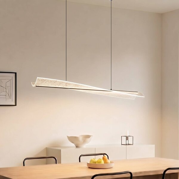Lucande LED lógó világítás Vellia, fekete, hossza 112 cm, CCT, Fekete, Nappali / Étkező, fém, Modern