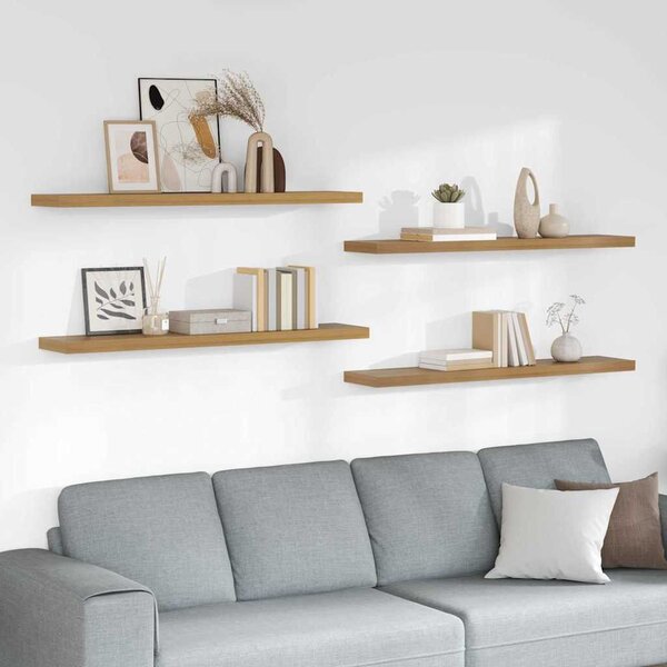 VidaXL Falpolc Falra szerelhető 4 pcs Barna 120 x 23,5 x 4 cm Faanyag