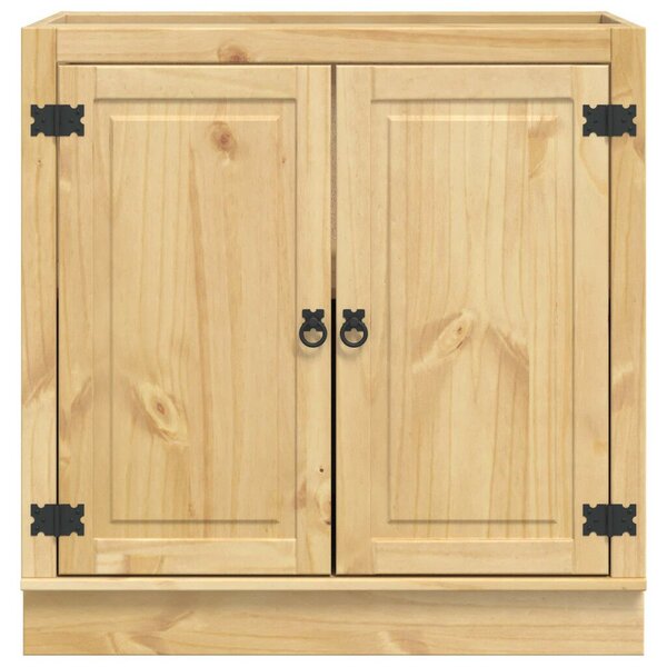 VidaXL Cabinet polcokkal tárolóval Méz 80 x 46 x 81,5 cm Tömör fenyőfa