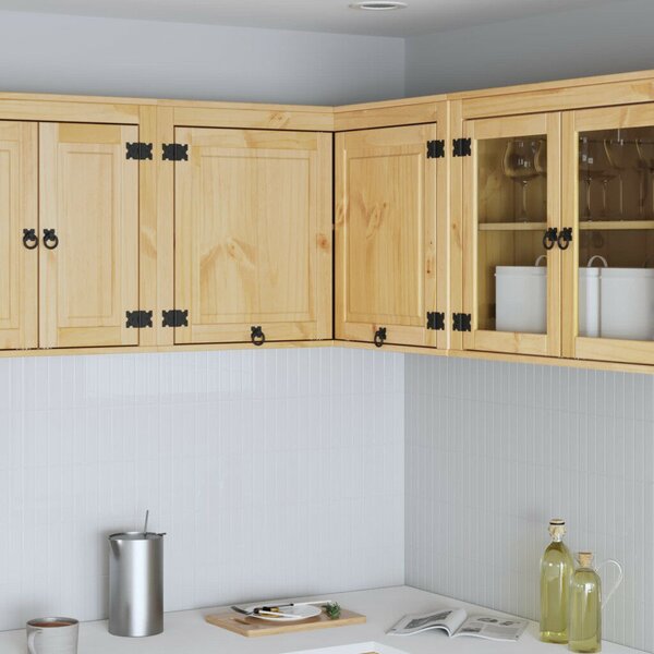 VidaXL Cabinet polcokkal tárolóval Méz 80 x 80 x 60 cm Tömör fenyőfa
