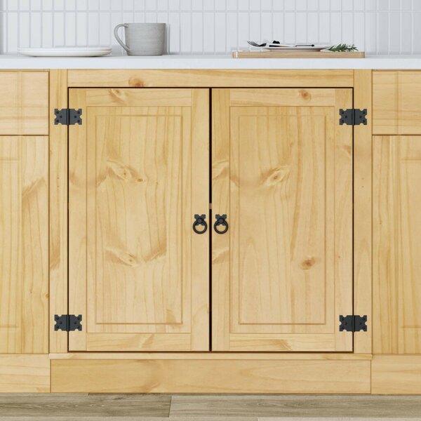 VidaXL Cabinet polcokkal tárolóval Méz 80 x 46 x 81,5 cm Tömör fenyőfa