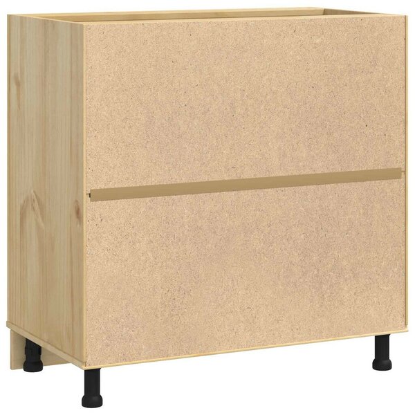 VidaXL Cabinet polcokkal tárolóval Méz 80 x 46 x 81,5 cm Tömör fenyőfa