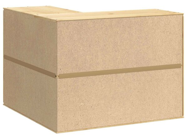 VidaXL Cabinet polcokkal tárolóval Méz 80 x 80 x 60 cm Tömör fenyőfa