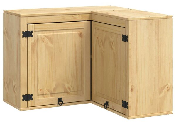 VidaXL Cabinet polcokkal tárolóval Méz 80 x 80 x 60 cm Tömör fenyőfa