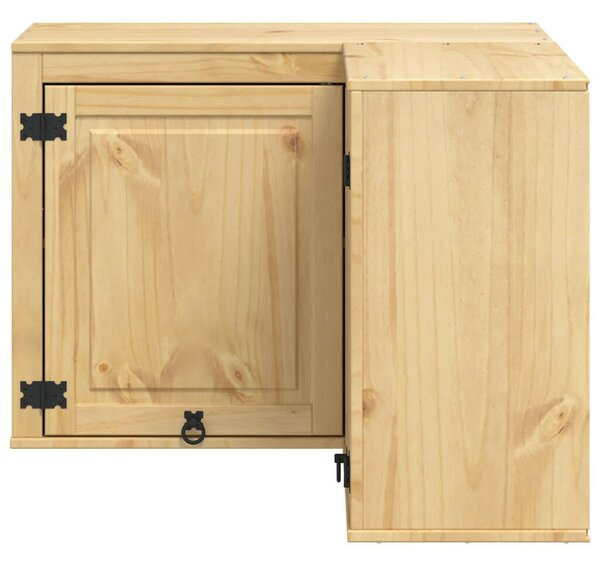 VidaXL Cabinet polcokkal tárolóval Méz 80 x 80 x 60 cm Tömör fenyőfa