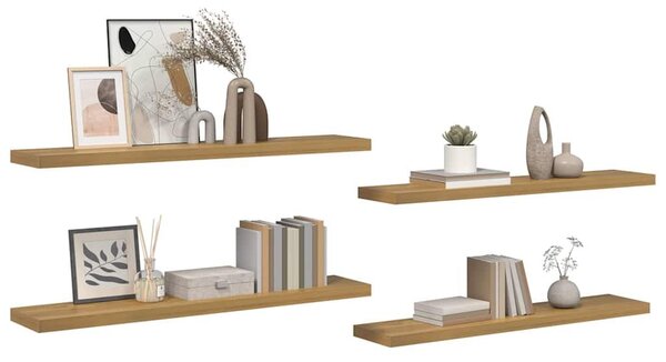 VidaXL Falpolc Falra szerelhető 4 pcs Barna 120 x 23,5 x 4 cm Faanyag