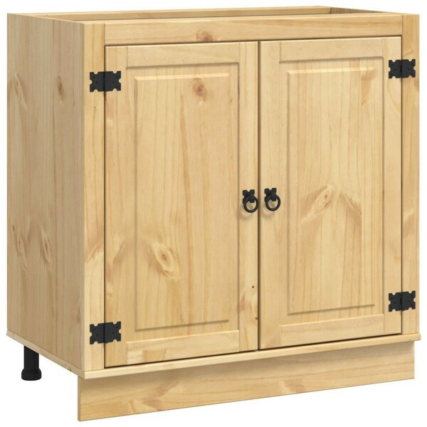 VidaXL Cabinet polcokkal tárolóval Méz 80 x 46 x 81,5 cm Tömör fenyőfa