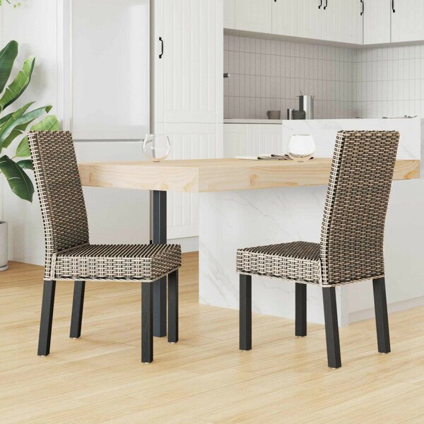 VidaXL Étkezőszék 2 pcs Fekete Mosás 45 x 54 x 93 cm Tömör Mahagóni Fa