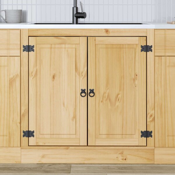 VidaXL Cabinet tárolóval ajtóval Méz 80 x 46 x 81,5 cm Tömör fenyőfa