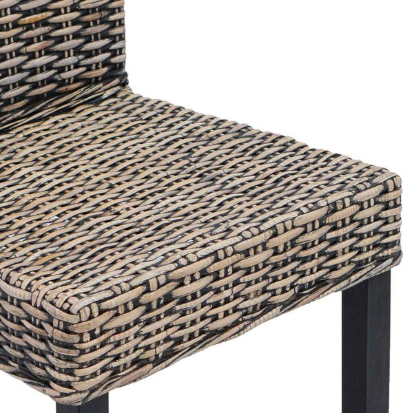 VidaXL Étkezőszék 2 pcs Fekete Mosás 45 x 54 x 93 cm Tömör Mahagóni Fa