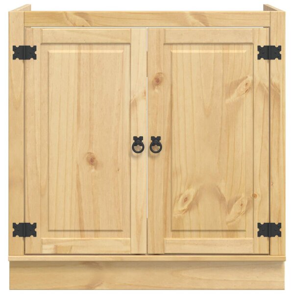 VidaXL Cabinet tárolóval ajtóval Méz 80 x 46 x 81,5 cm Tömör fenyőfa