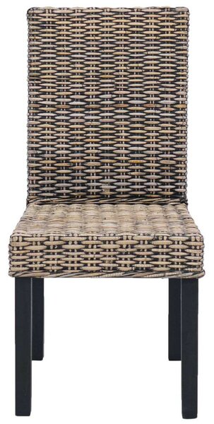 VidaXL Étkezőszék 2 pcs Fekete Mosás 45 x 54 x 93 cm Tömör Mahagóni Fa