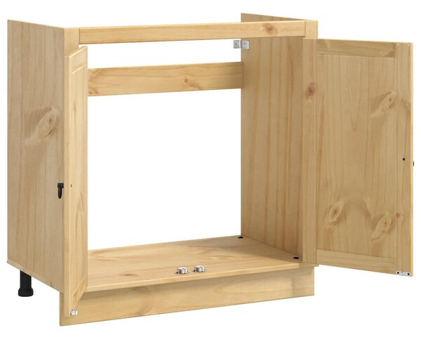 VidaXL Cabinet tárolóval ajtóval Méz 80 x 46 x 81,5 cm Tömör fenyőfa