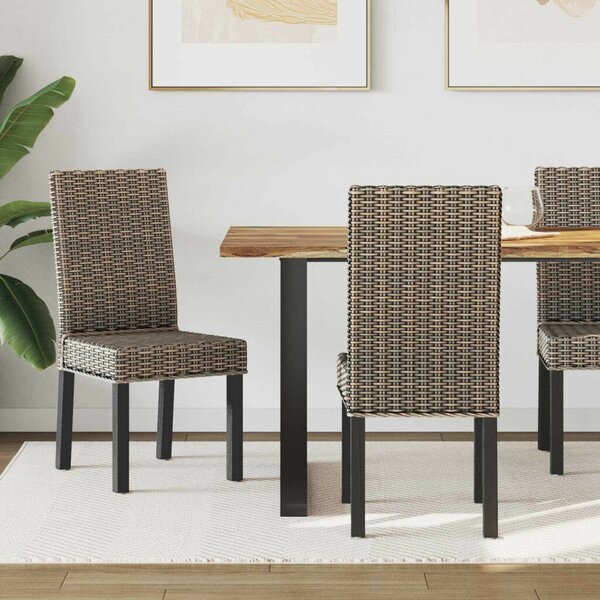 VidaXL Étkezőszék 2 pcs Fekete Mosás 45 x 54 x 93 cm Tömör Mahagóni Fa