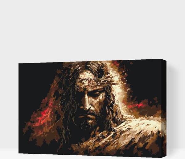Gario Festés számok szerint Jézus a töviskoronával Méret: 40 x 60 cm, Keretezés: Kerettel