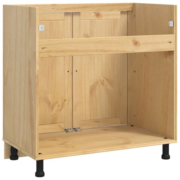VidaXL Cabinet tárolóval ajtóval Méz 80 x 46 x 81,5 cm Tömör fenyőfa