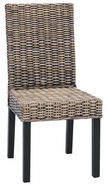 VidaXL Étkezőszék 2 pcs Fekete Mosás 45 x 54 x 93 cm Tömör Mahagóni Fa