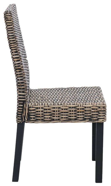 VidaXL Étkezőszék 2 pcs Fekete Mosás 45 x 54 x 93 cm Tömör Mahagóni Fa
