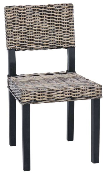 VidaXL Étkezőszék 2 pcs Fekete Mosás 46 x 55 x 84 cm Kubu rattán