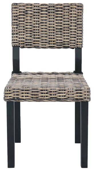 VidaXL Étkezőszék 2 pcs Fekete Mosás 46 x 55 x 84 cm Kubu rattán